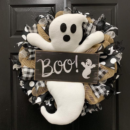 Halloween Wreaths,Halloween Witch Wreath for Front Door outside Wreath Decorations,Artificial Wall Wreath for Indoor Outdoor Home Decor