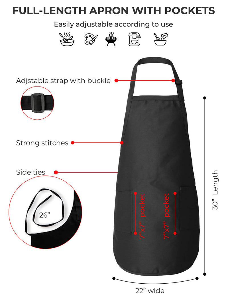 Fall Halloween Kitchen Apron Spooky Pumpkin Cooking Aprons for Men Women Apron One Size Black