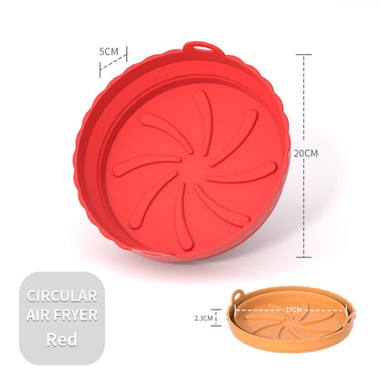 Air Fryer Silicone Basket Plate Square Reusable Air Fryer Cooking Accessories Foldable 20Cm/22Cm Airfryer Tool Baking Molds