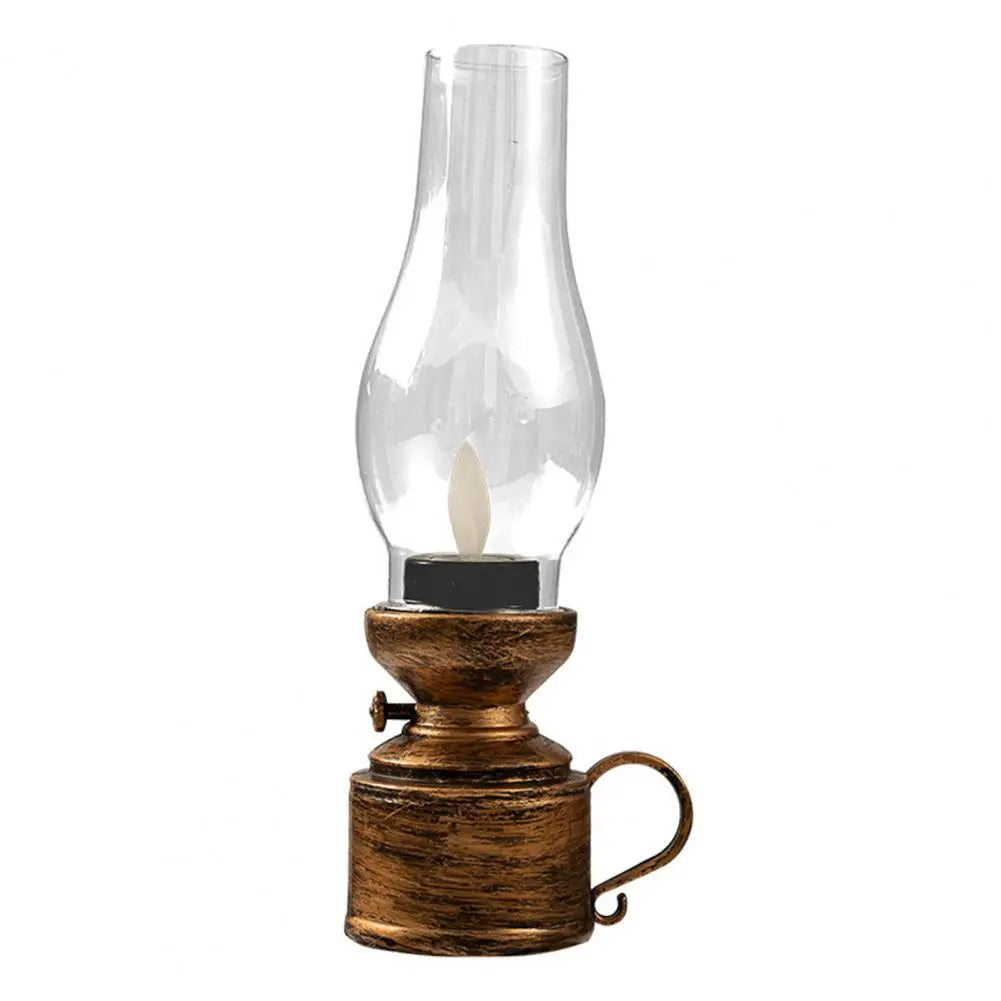 LED Kerosene Lamp Retro Flameless Candle Holders Home Decor Candlestick 80S Old-Fashioned Electronic Table Light Candle Light