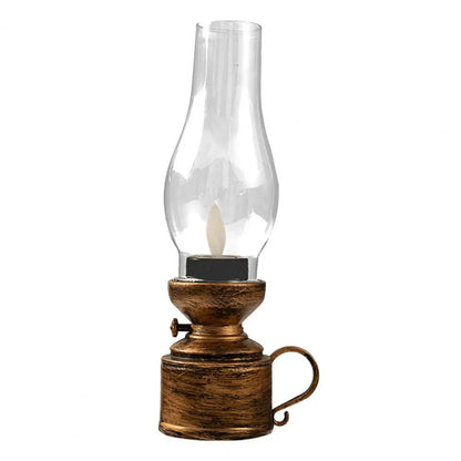 LED Kerosene Lamp Retro Flameless Candle Holders Home Decor Candlestick 80S Old-Fashioned Electronic Table Light Candle Light