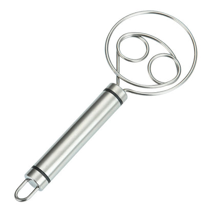 Stainless Steel Danish Dough Whisk Dishwasher Safe Dutch Bread Dough Mixer Hand Tool for Sourdough Pizza Pastry Cake Batter Tool