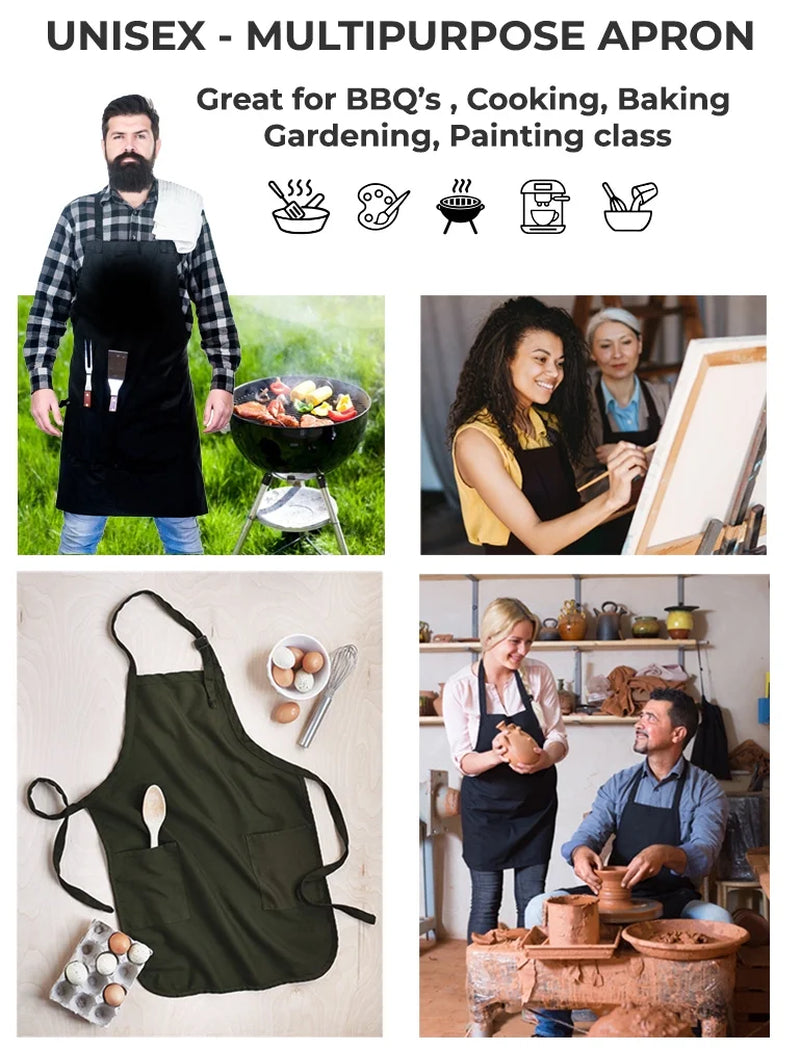 Fall Halloween Kitchen Apron Spooky Pumpkin Cooking Aprons for Men Women Apron One Size Black