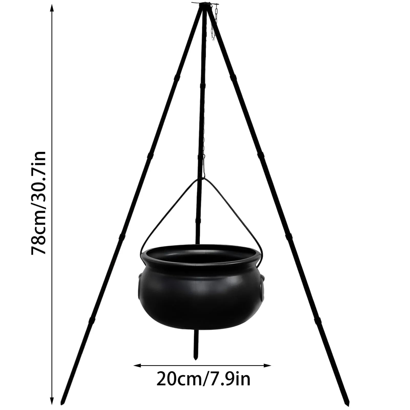 Candy Halloween Cauldron Witch Bucket Jar Black Kettle Pot Plastic Party Props Bowl Decorations Large Decor Kettles Basket