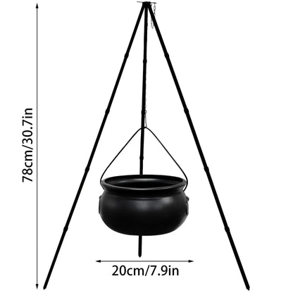 Candy Halloween Cauldron Witch Bucket Jar Black Kettle Pot Plastic Party Props Bowl Decorations Large Decor Kettles Basket