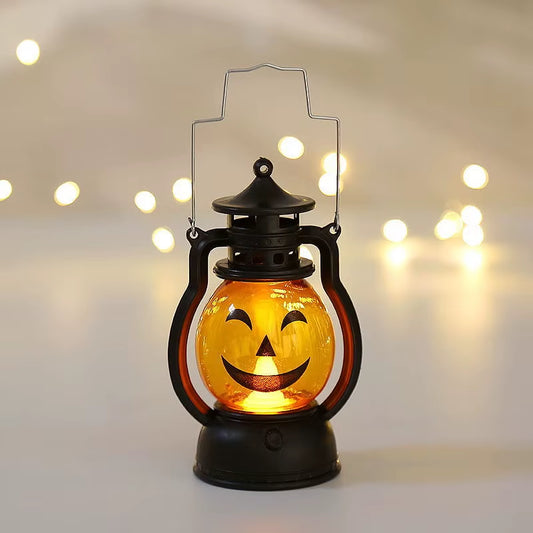 LED Pumpkin Lantern Handheld Lamp Vintage Kerosene Table Lights for Cosplay Haunted House Camping Garden Yard Door Home Decor