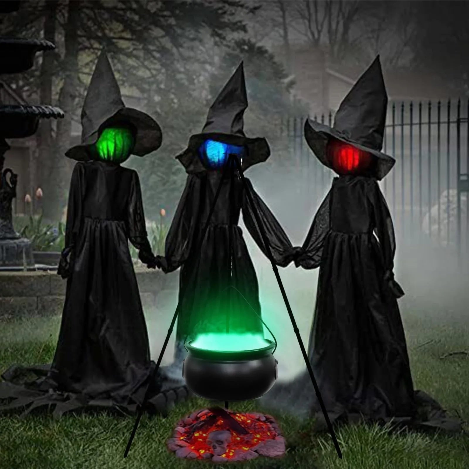 Candy Halloween Cauldron Witch Bucket Jar Black Kettle Pot Plastic Party Props Bowl Decorations Large Decor Kettles Basket