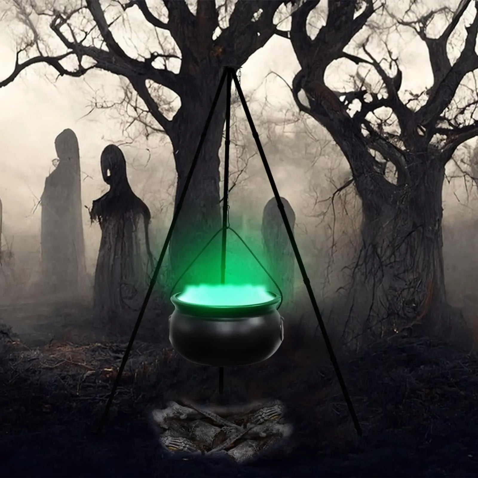 Candy Halloween Cauldron Witch Bucket Jar Black Kettle Pot Plastic Party Props Bowl Decorations Large Decor Kettles Basket