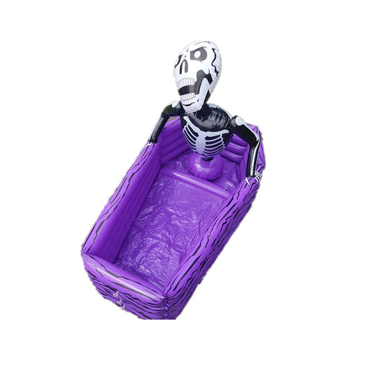 Coffin Ice Bucket Inflatable Halloween Props Skeleton Ice Bucket Portable Foldable Well Sealed Ice Bucket for Pool Parties Wwo66