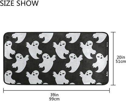Halloween Ghost Kitchen Rug Non-Slip Black Kitchen Floor Mat Washable Kitchen Carpet anti Fatigue Kitchen Mat Bath Decor and Accessories 39X20 Inch